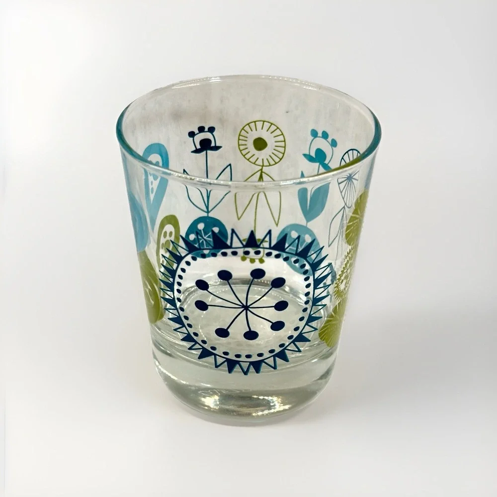VTG 4 Ikea MCM Lowball Glasses 8 Oz Turquoise~Green MCM Coastal Design~Pristine